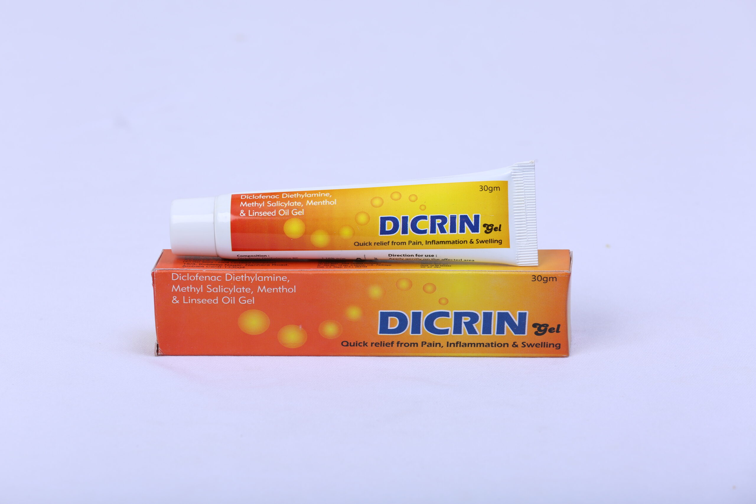 DICRIN GEL (Diclofenac Diethylamine,methyl salicylate,menthol & linseed oil gel)