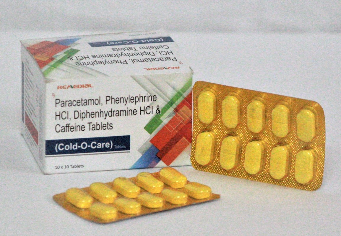COLD-O-CARE (Paracetamol,Phenylephrine HCI,Diphenhydramine HCL & Caffeine Tablets)