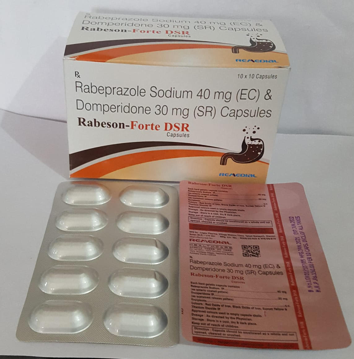 RABESON-FORTE DSR (Rabeprazole Sodium 40 mg (EC) & Domperidone 30 mg SR Caps)