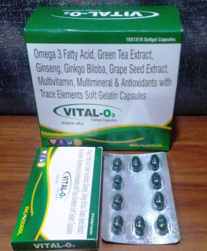 VITAL-O3 (Omega 3 Fatty Acid Green Tea Ginseng Ginkgo biloba)