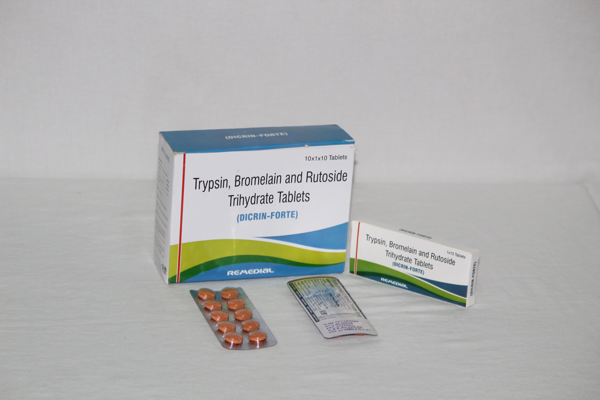 DICRIN-FORTE (Trypsin + Bromelain + Rutoside Trihydrate)