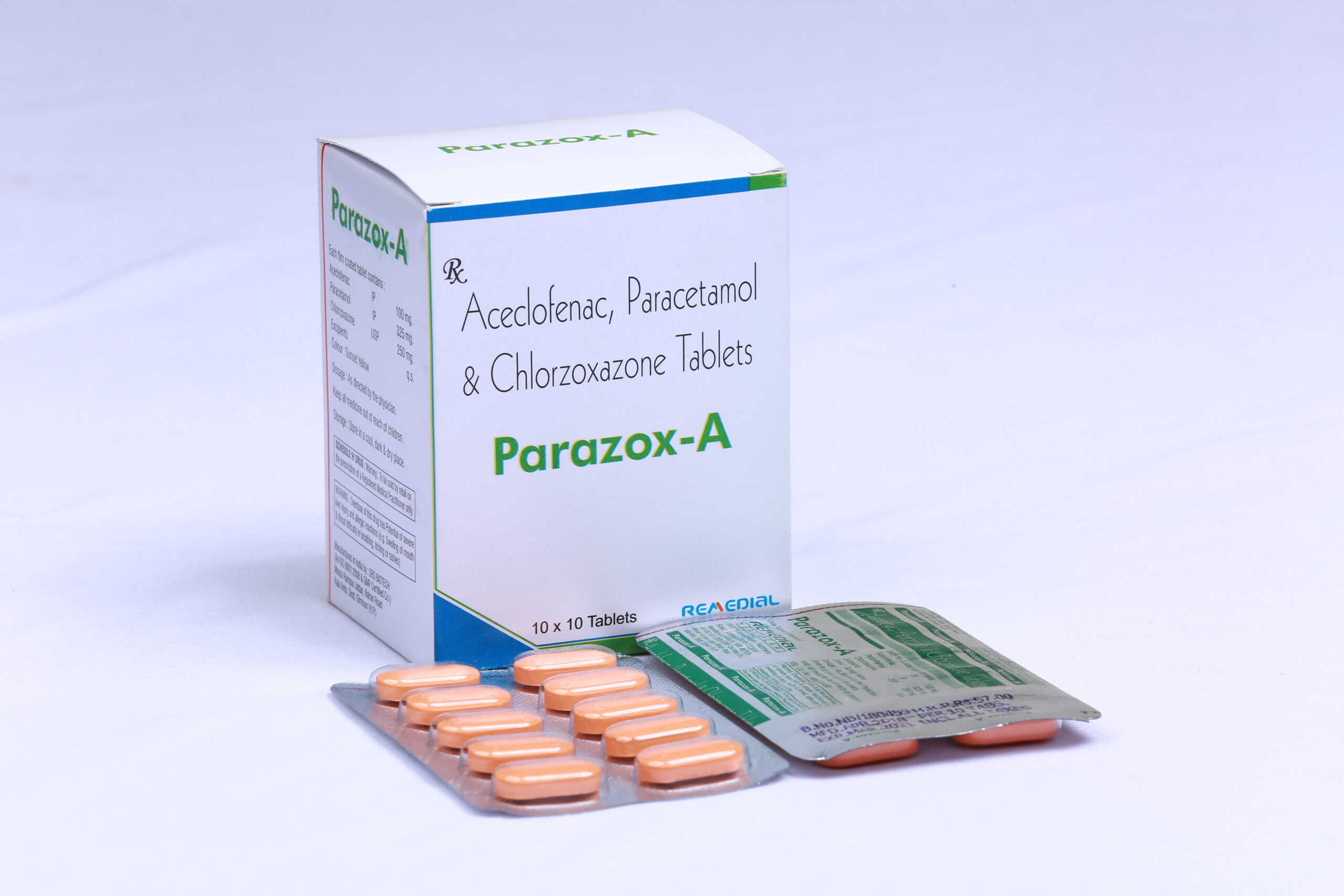 PARAZOX-A (Aceclofenac 100mg+ Paracetamol 325mg & Chlorzoxazone 250mg)