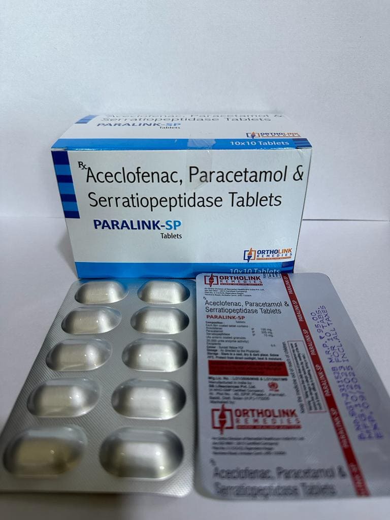 PARALINK-SP (Aceclofenac + Paracetamol + Serratiopeptidase Tabs)