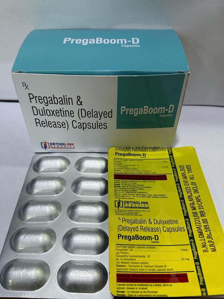 PREGABOOM- D (Pregabalin 75mg + Duloxetine 20mg(DR))